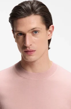 Short-sleeved knit T-shirt in merino wool