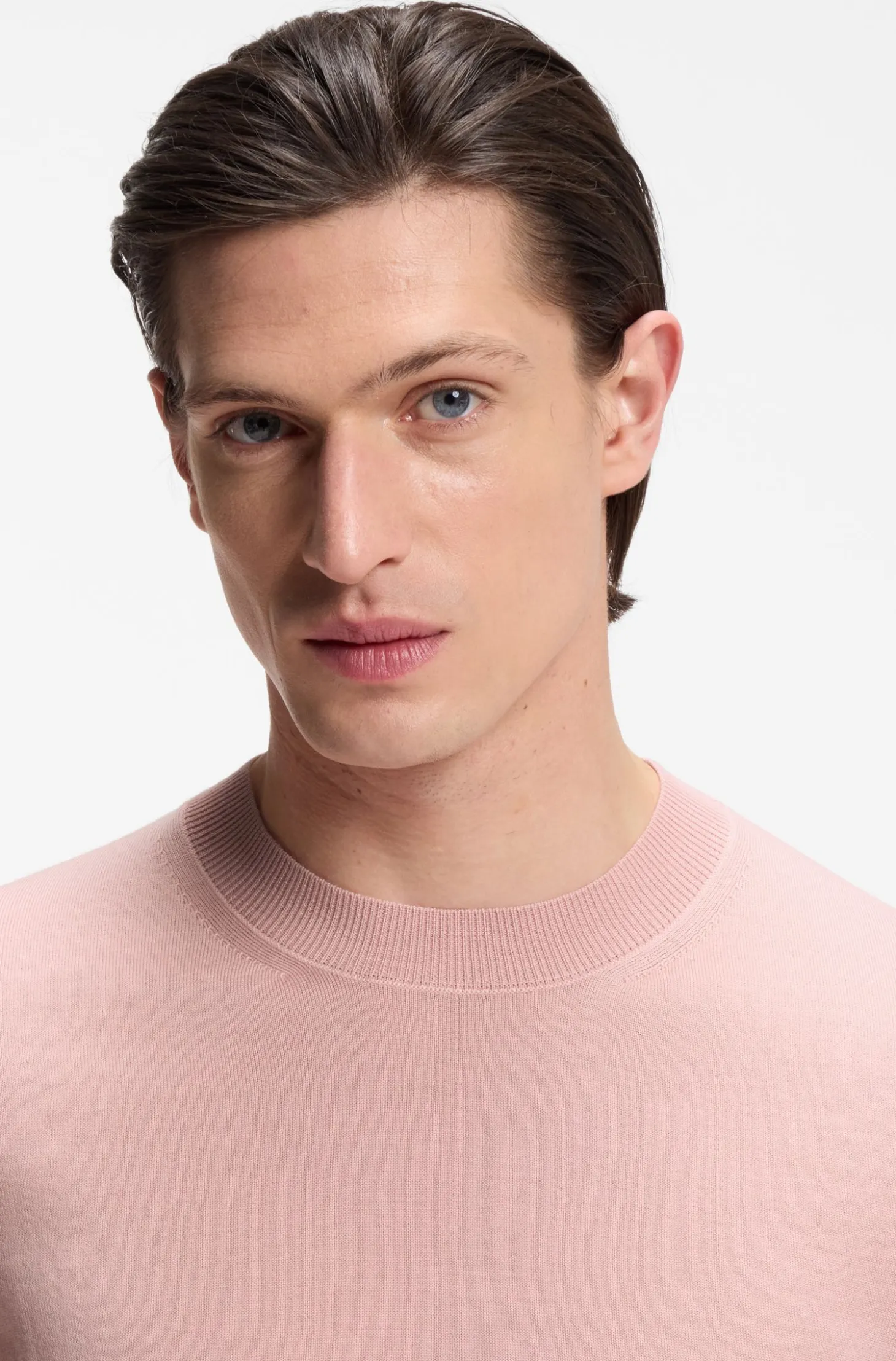 Short-sleeved knit T-shirt in merino wool