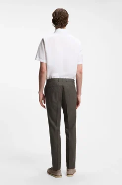 Short-sleeved shirt in a cotton and linen blend