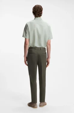 Short-sleeved shirt in a cotton and linen blend