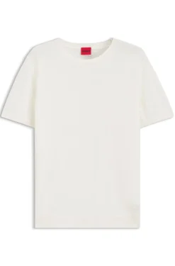 Short-sleeved sweater in a wool-cashmere blend