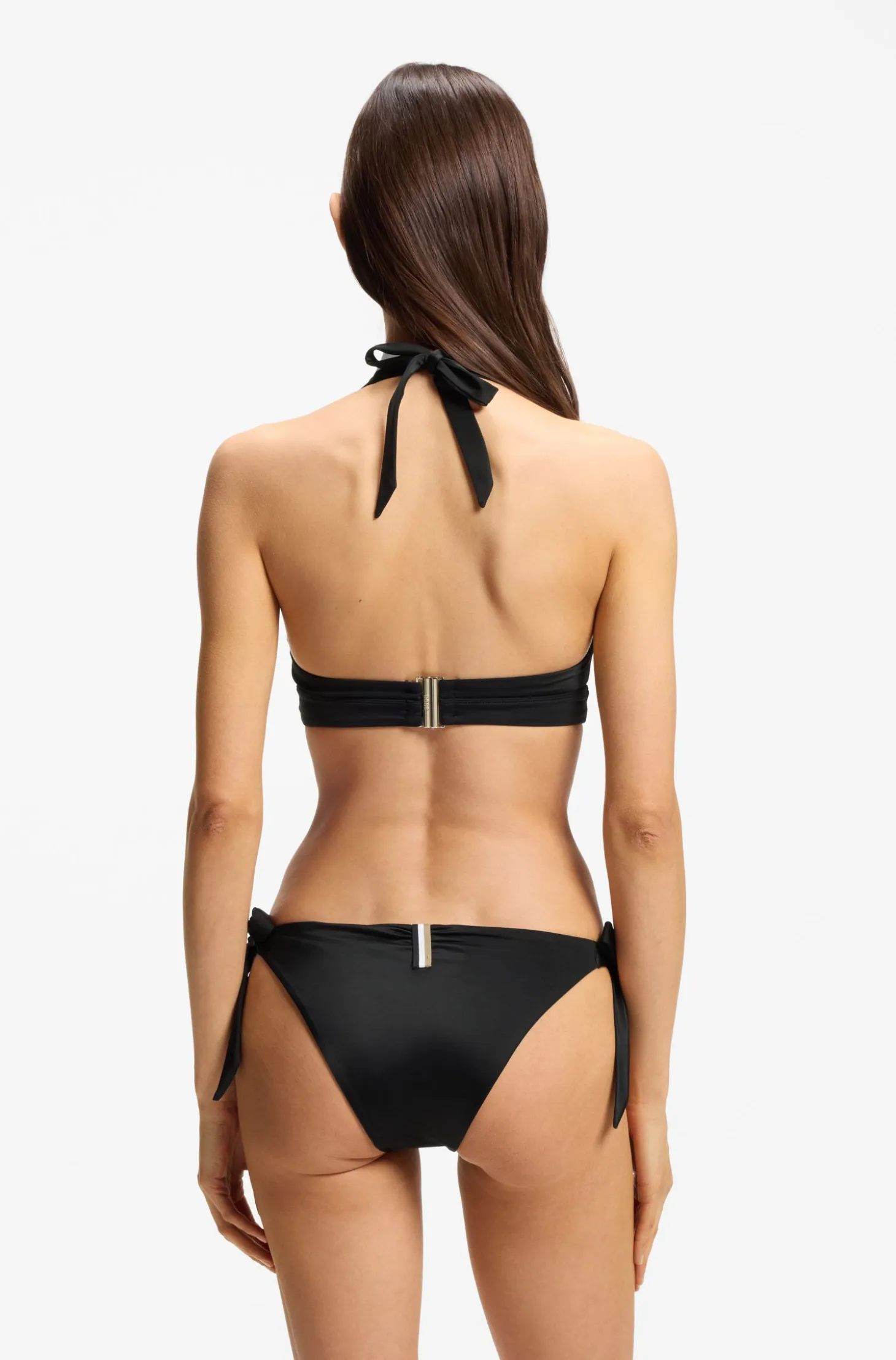 Side-tie bikini bottoms with logo trim