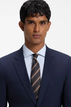 Silk-blend tie with diagonal stripes
