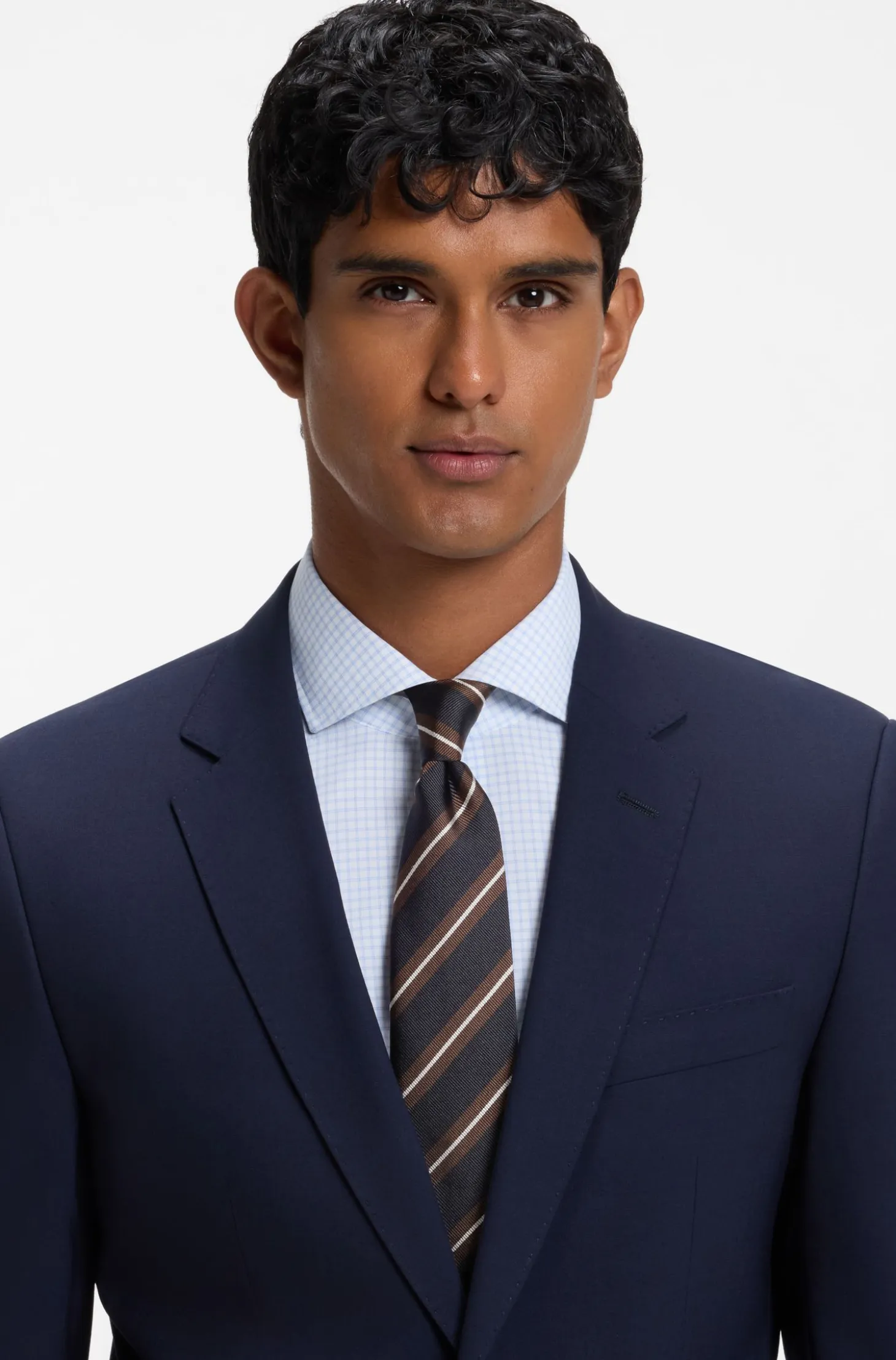Silk-blend tie with diagonal stripes