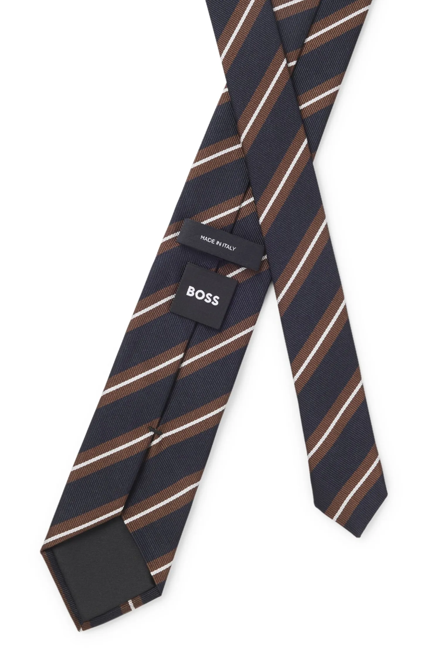 Silk-blend tie with diagonal stripes