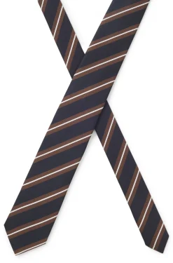 Silk-blend tie with diagonal stripes