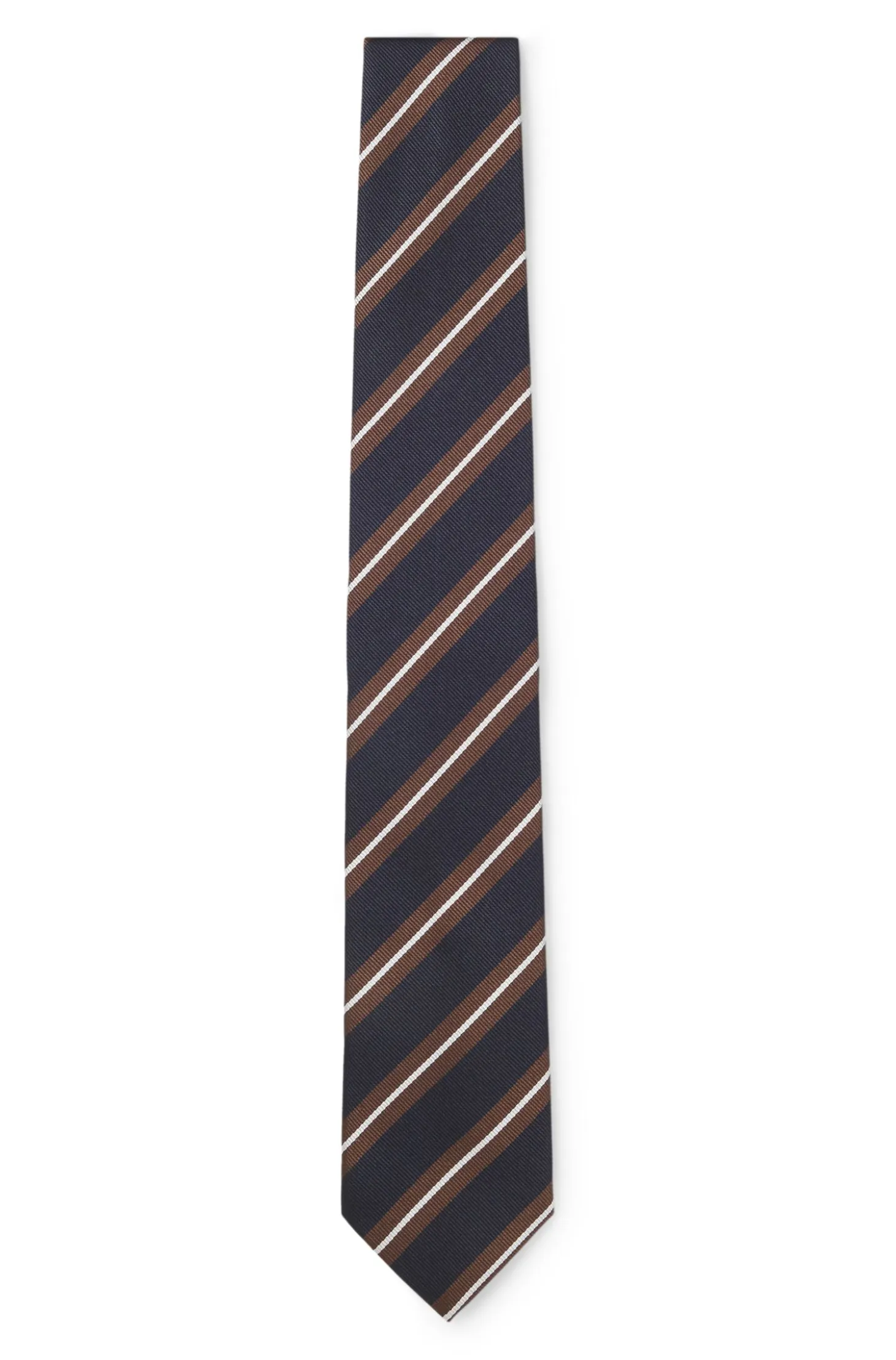Silk-blend tie with diagonal stripes