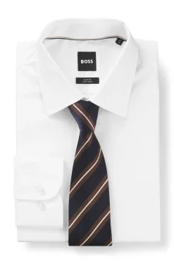 Silk-blend tie with diagonal stripes