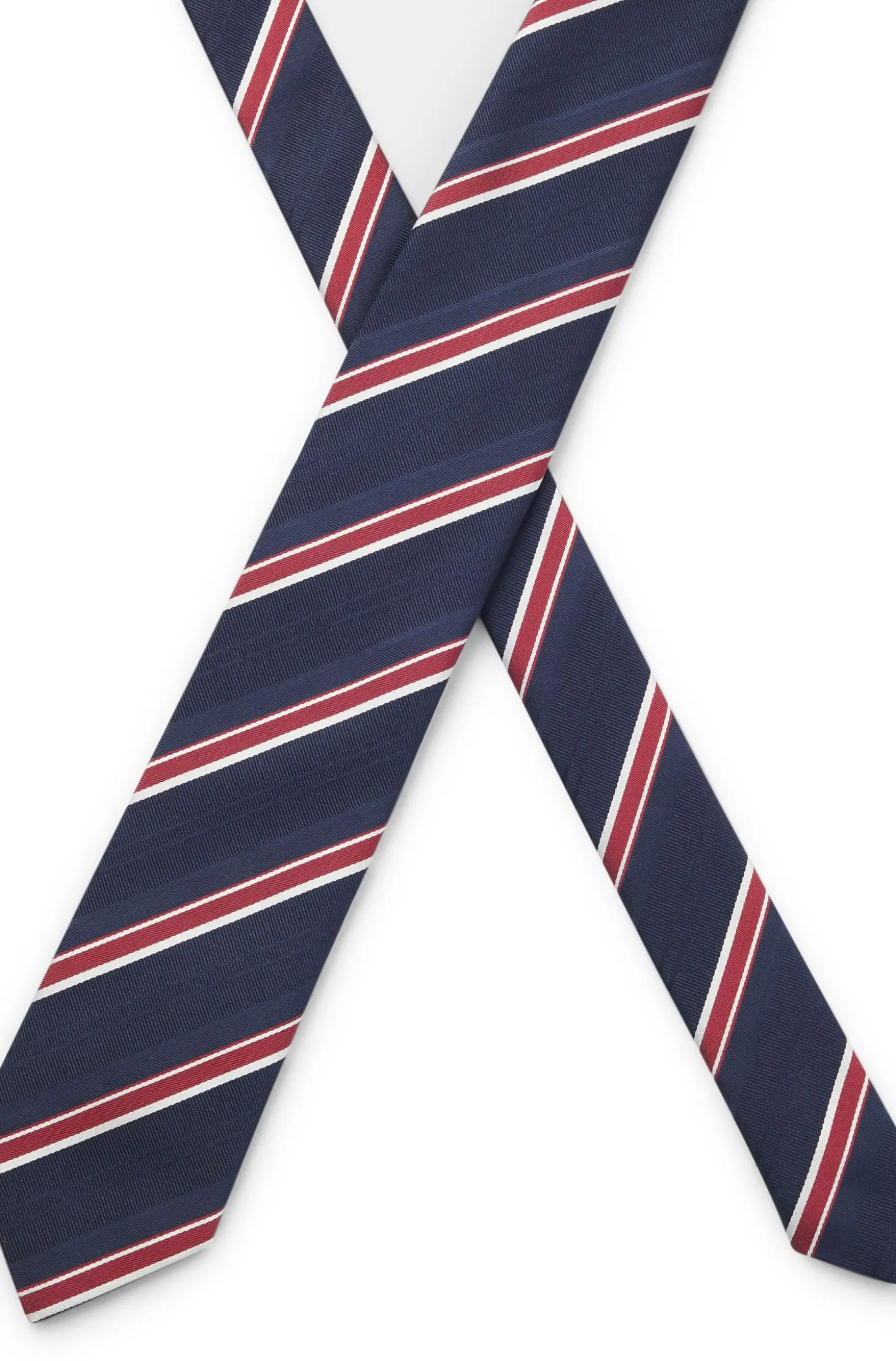 Silk-blend tie with diagonal stripe