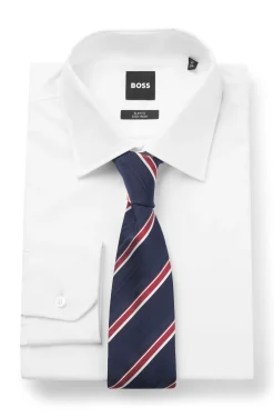Silk-blend tie with diagonal stripe