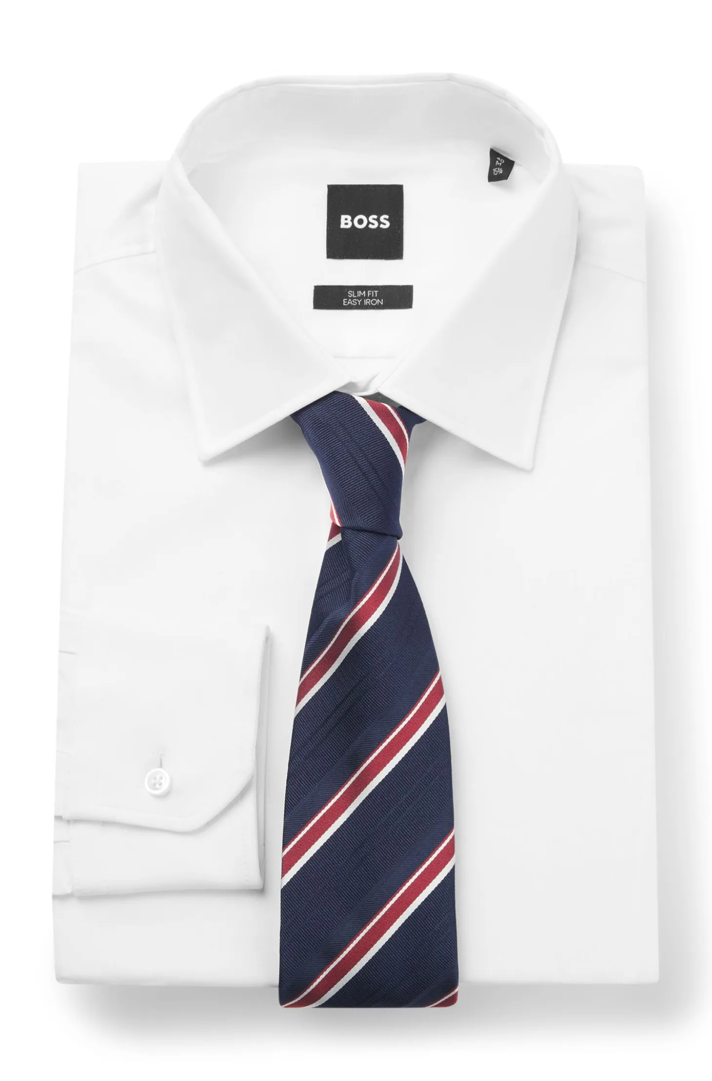 Silk-blend tie with diagonal stripe