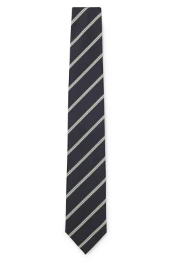 Silk-blend tie with diagonal stripe