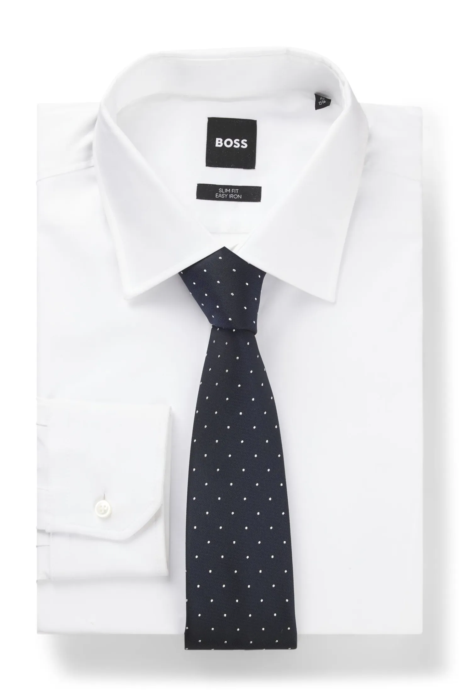 Silk-blend tie with dot pattern