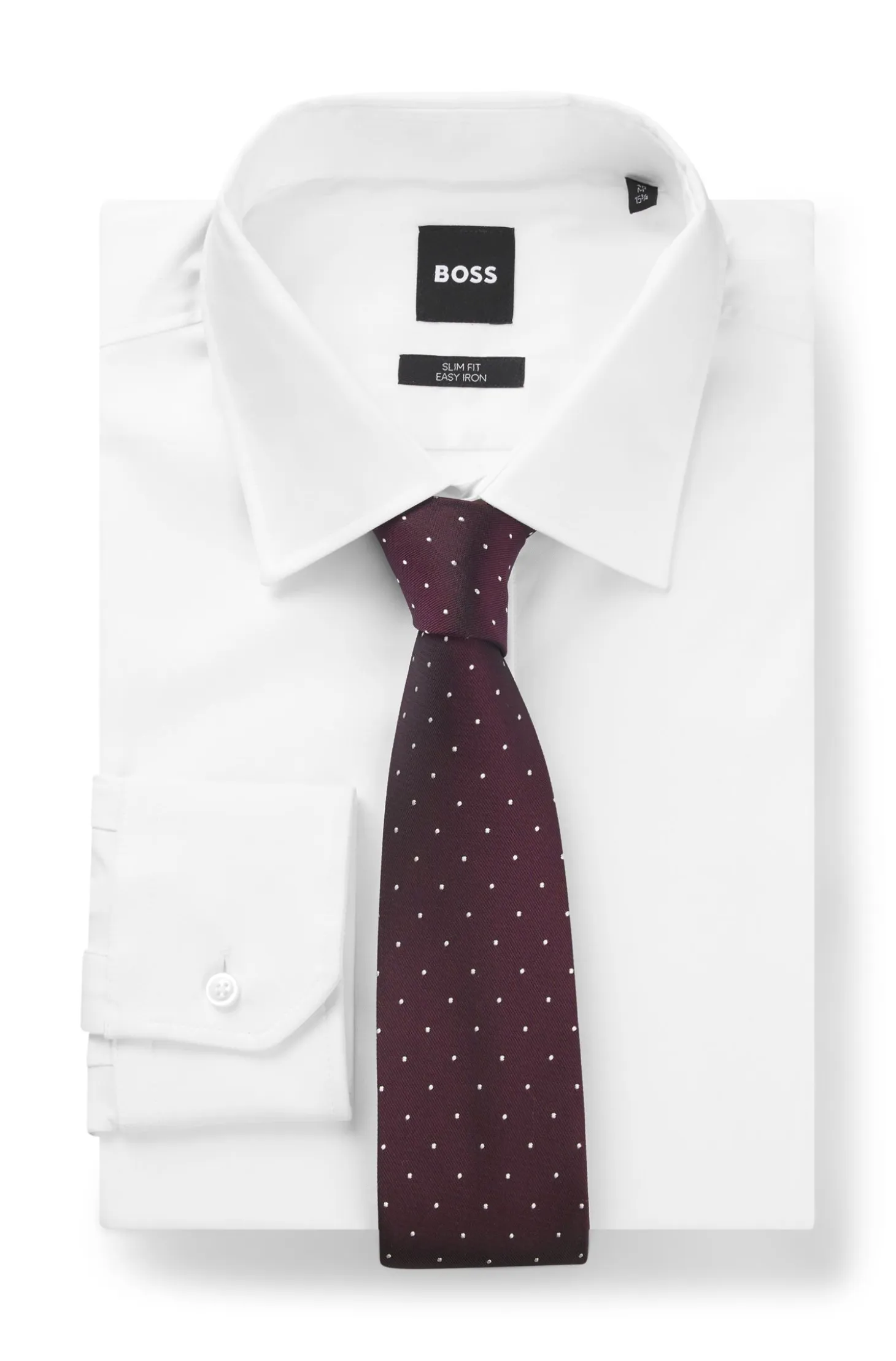 Silk-blend tie with dot pattern