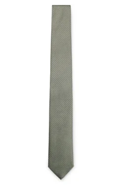 Silk-blend tie with jacquard pattern