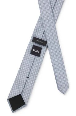 Silk-blend tie with jacquard pattern