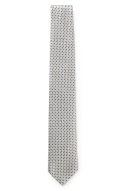 Silk-blend tie with micro pattern