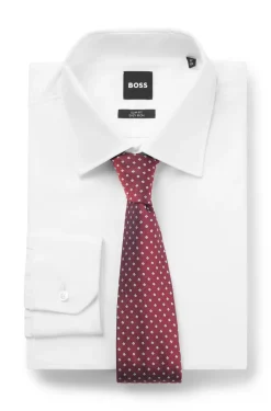 Silk-blend tie with micro pattern