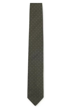 Silk-blend tie with micro pattern