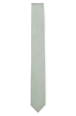 Silk-blend tie with micro pattern