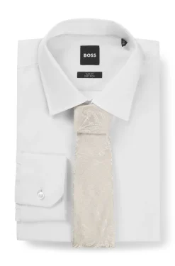 Silk-blend tie with paisley jacquard