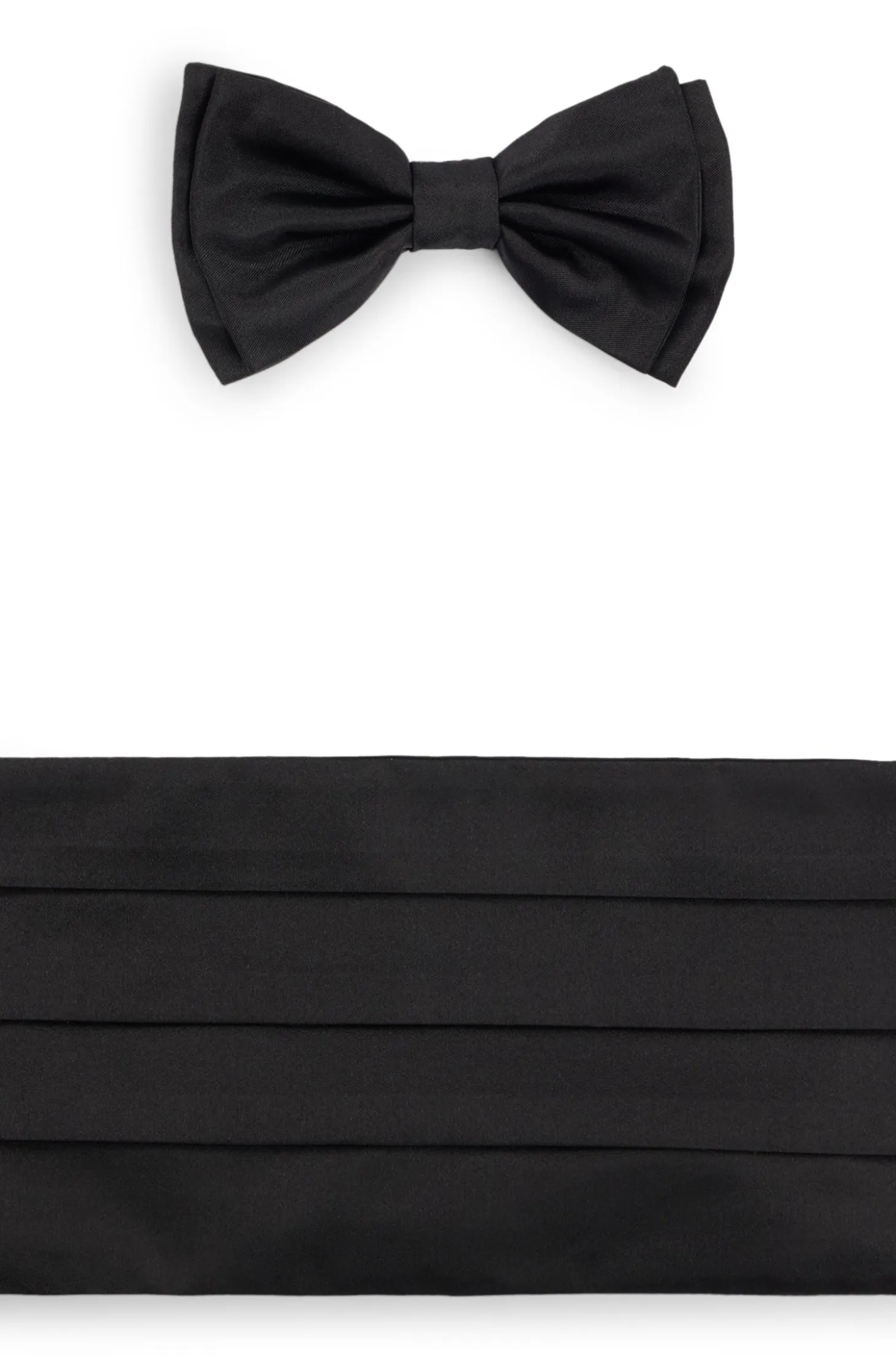 Silk bow tie and cummerbund gift set