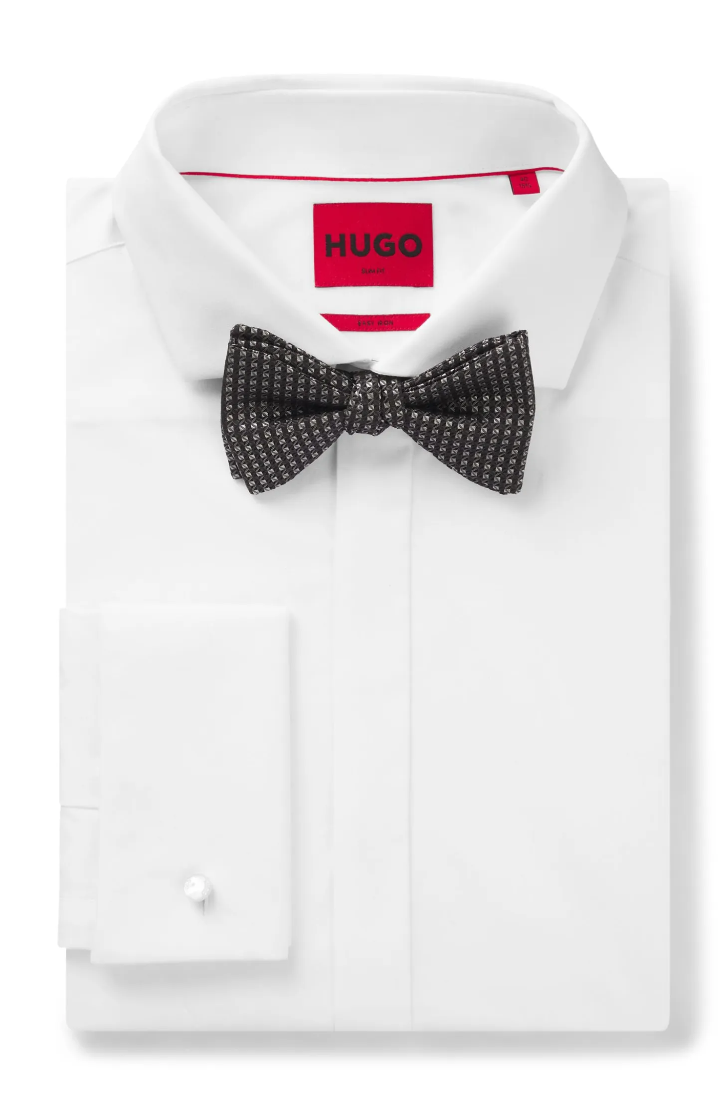 Silk bow tie with jacquard pattern