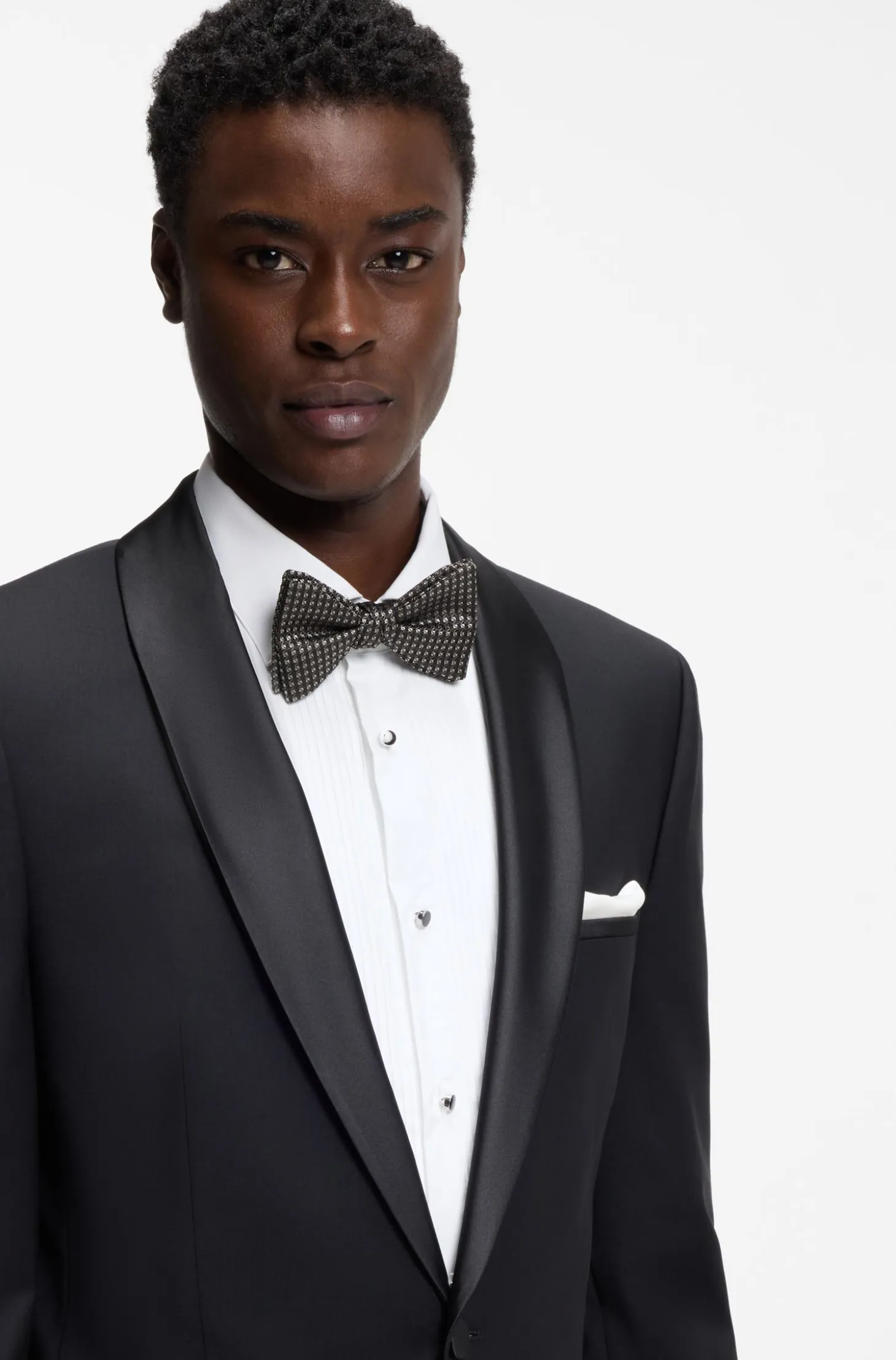 Silk bow tie with jacquard pattern