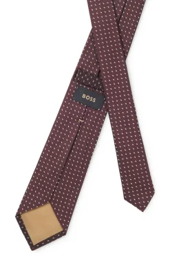 Silk jacquard tie with a micro pattern