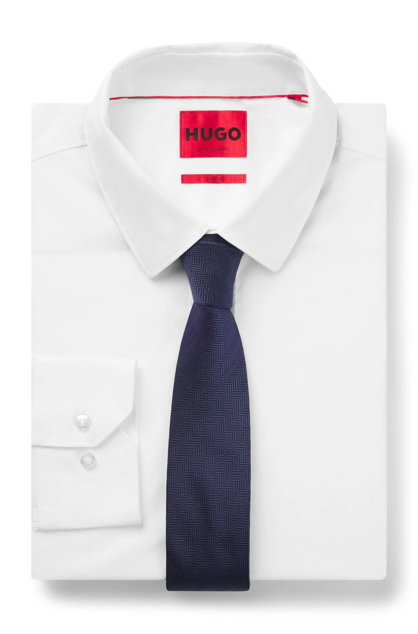 Silk tie with jacquard-woven pattern