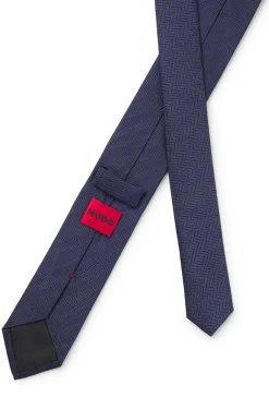 Silk tie with jacquard-woven pattern