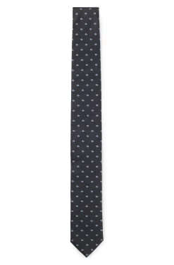 Silk tie with jacquard-woven pattern