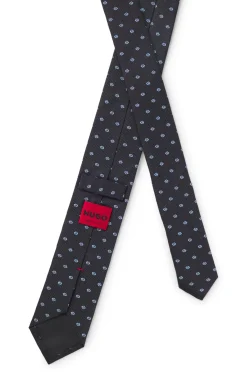 Silk tie with jacquard-woven pattern