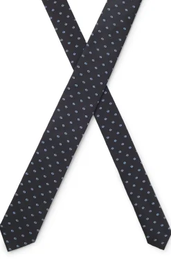 Silk tie with jacquard-woven pattern