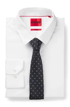 Silk tie with jacquard-woven pattern