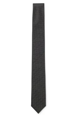 Silk tie with jacquard-woven pattern