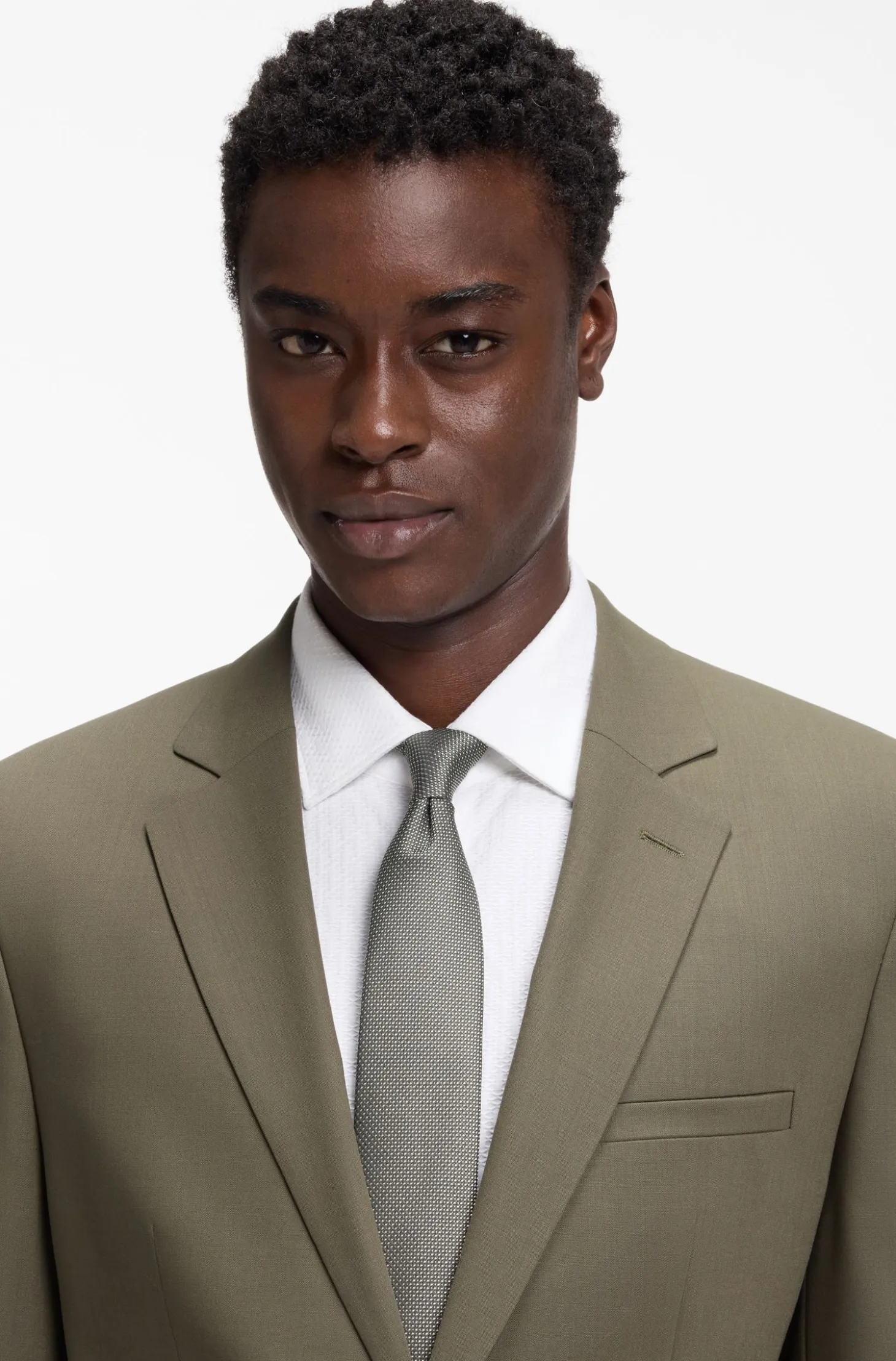 Silk tie with jacquard-woven pattern