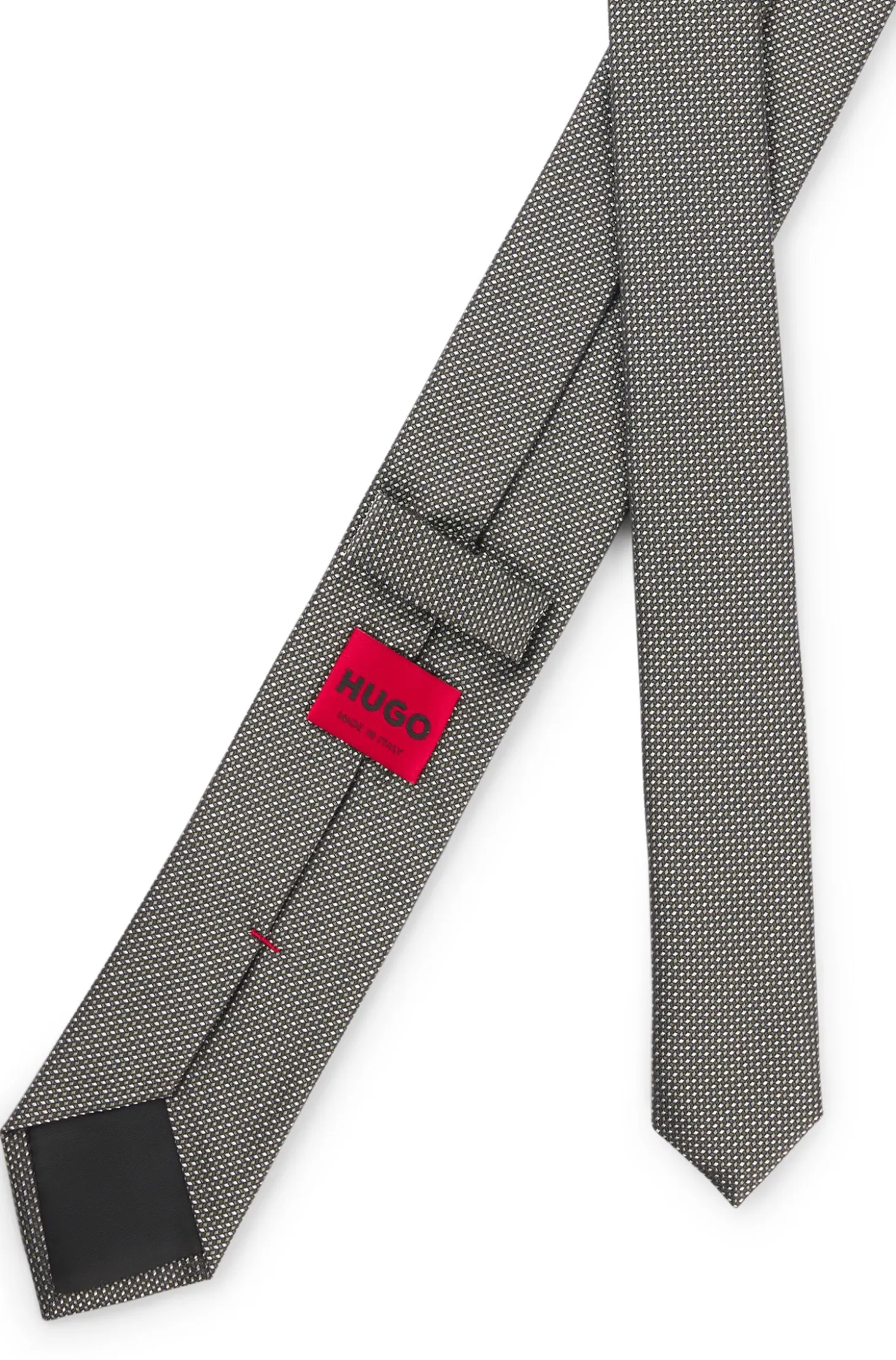 Silk tie with jacquard-woven pattern