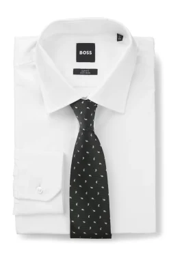 Silk tie with micro paisley pattern