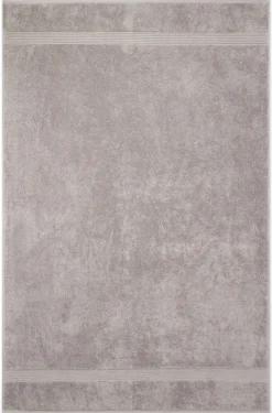 Silver cotton bath sheet with tonal embroidered logo