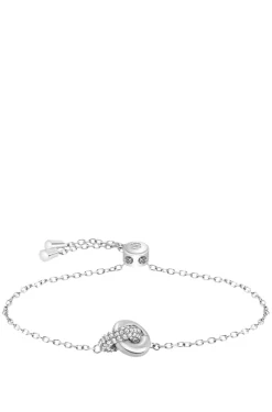 Silver-tone bracelet with intertwined rings
