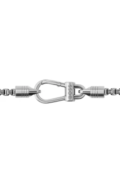 Silver-tone chain necklace with antique finish