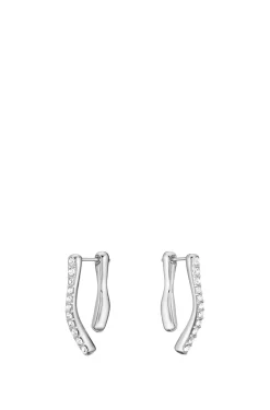 Silver-tone earrings with crystal embellishments