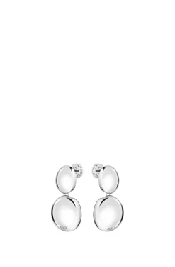Silver-tone earrings with pebble-style nuggets