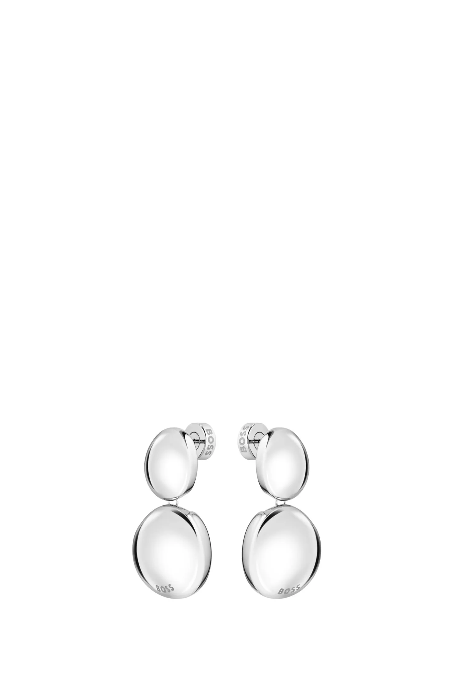 Silver-tone earrings with pebble-style nuggets