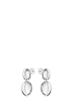 Silver-tone earrings with pebble-style nuggets