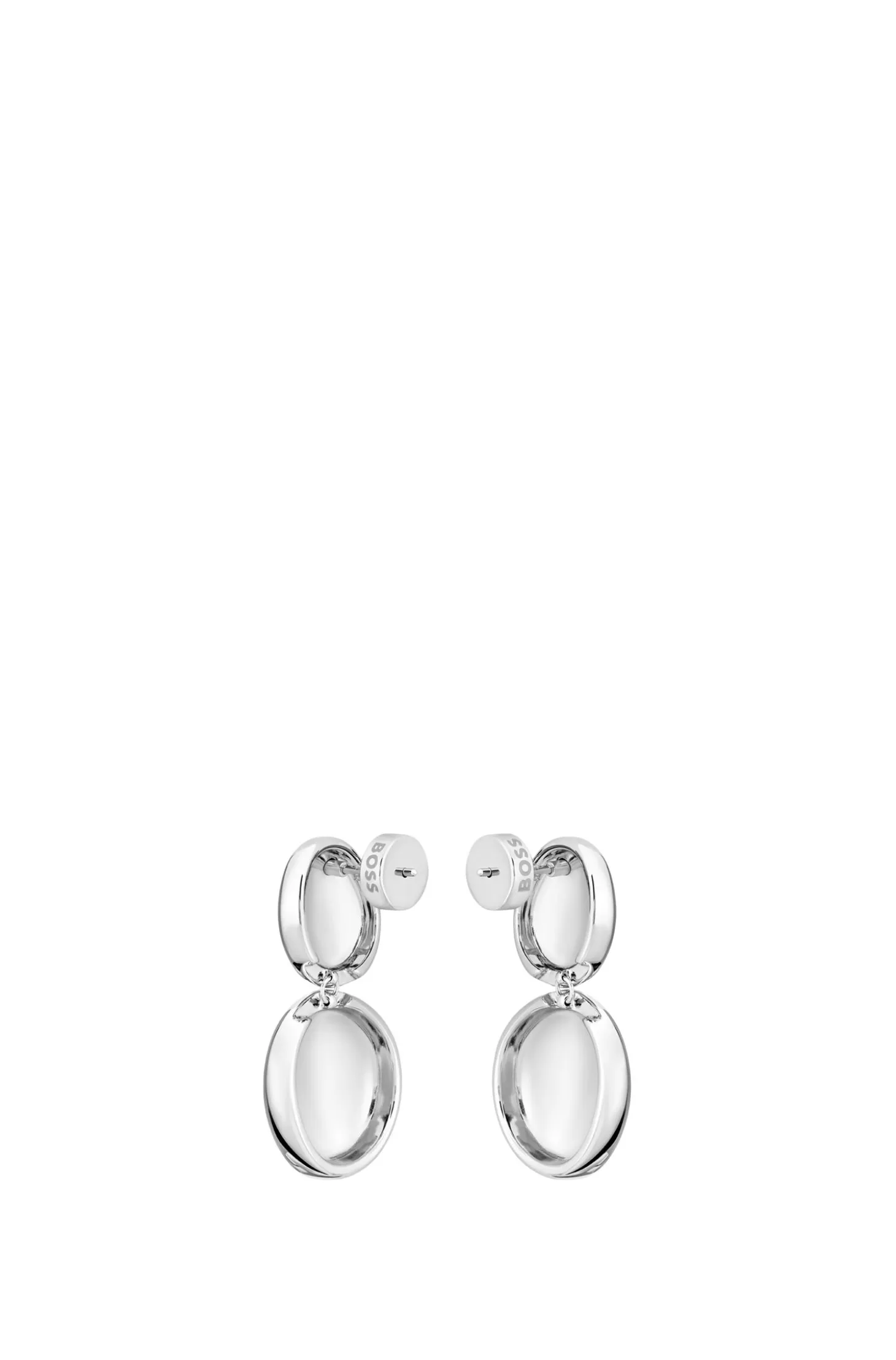 Silver-tone earrings with pebble-style nuggets