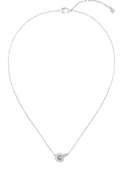 Silver-tone interlocking-hoop necklace with pavé crystals