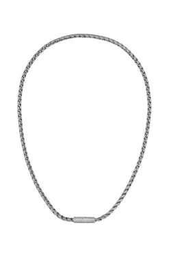 Silver-tone necklace with braided chain