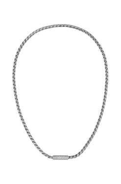 Silver-tone necklace with braided chain
